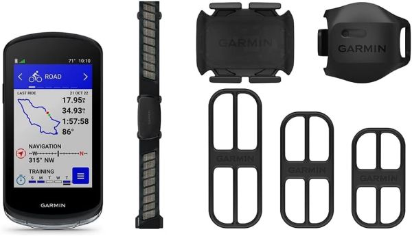 Garmin Edge 1040 GPS Bike Computer with HRM, Speed & Cadence Sensor- 2022 Cycling GPS Computer with VO2 Max, Maps | Cycle Bundle with PlayBetter Tempered Glass Screen, Black Case & Tether