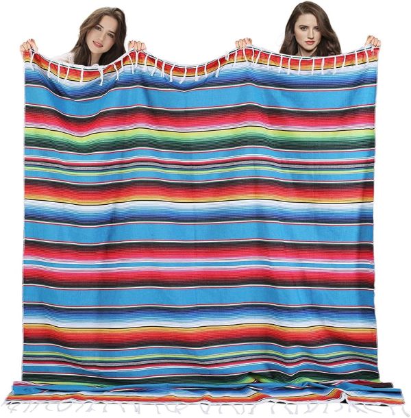 Extra Large Beach Towel Serape Mexican Turkish Picnic Outdoor Camping Blanket XL Big Giant Huge Long Jumbo Wide for 2 Persons Oversized Sand Free Clearance Sandproof Sandless Lightweight Cloud